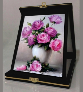 خرید اینترنتی جعبه قاب تابلو دکوری تزئینی هنری هدیه طرح گل و گلدان
