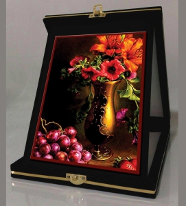 خرید اینترنتی جعبه قاب تابلو دکوری تزئینی هنری هدیه طرح گل و گلدان
